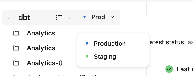 Select an environment in Catalog. Select an environment in Catalog.